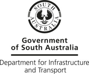 The logo of the Government of South Australia with a circular emblem of an eagle, and text below reading "Government of South Australia, Department for Infrastructure and Transport.